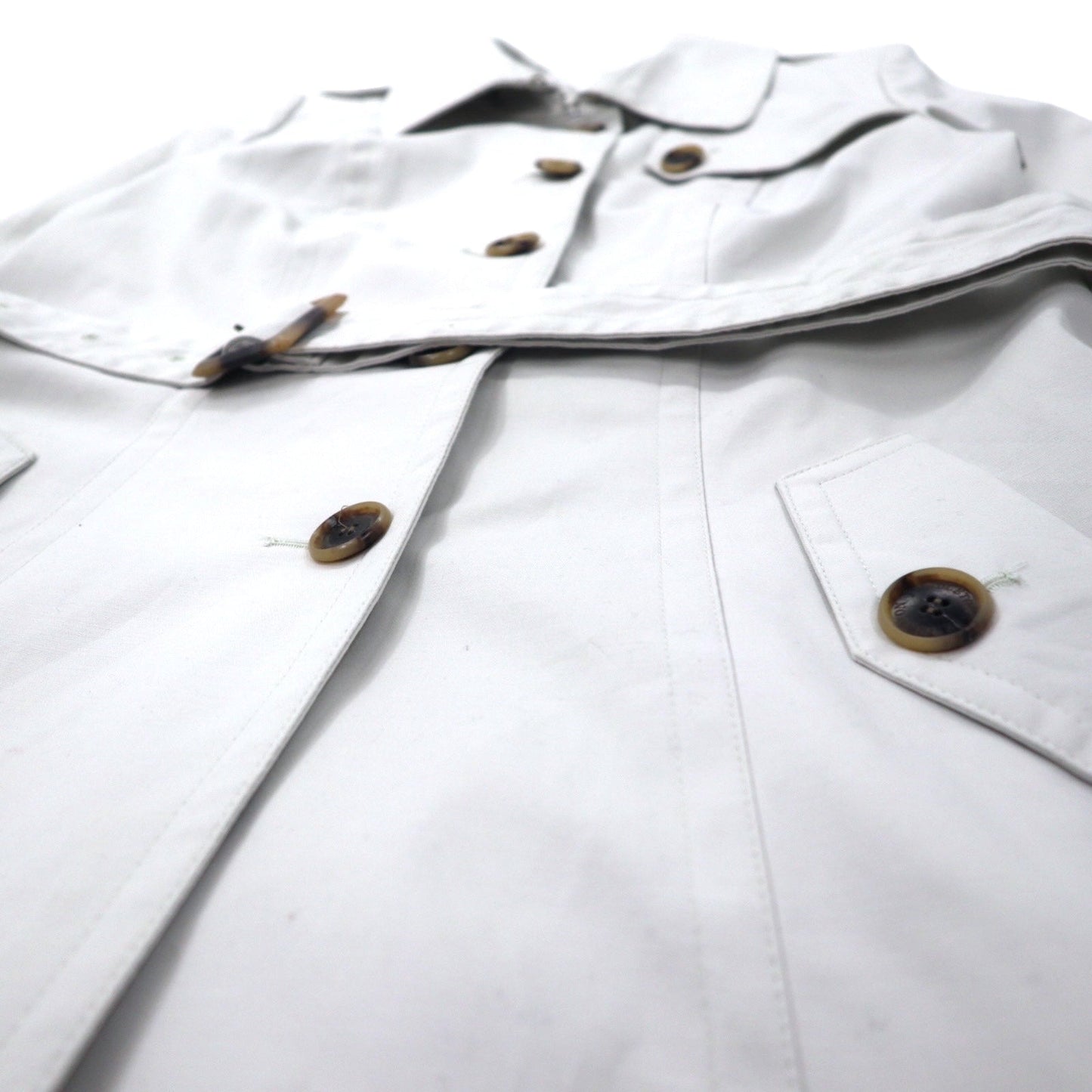 PENDLETON Trench Coat, Size 10, White Cotton, with Belt