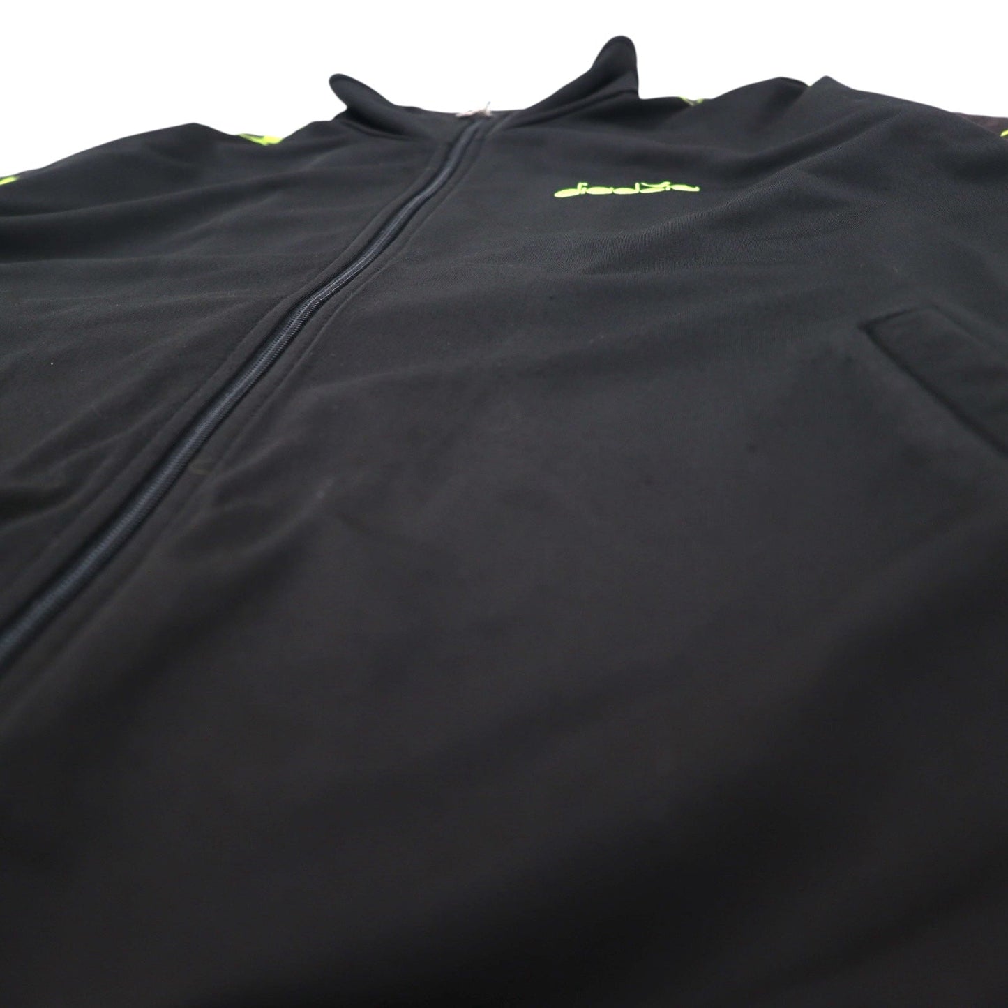 DIADORA 90年代 トラックジャケット ジャージ XL ブラック ロゴ テープ サイドライン