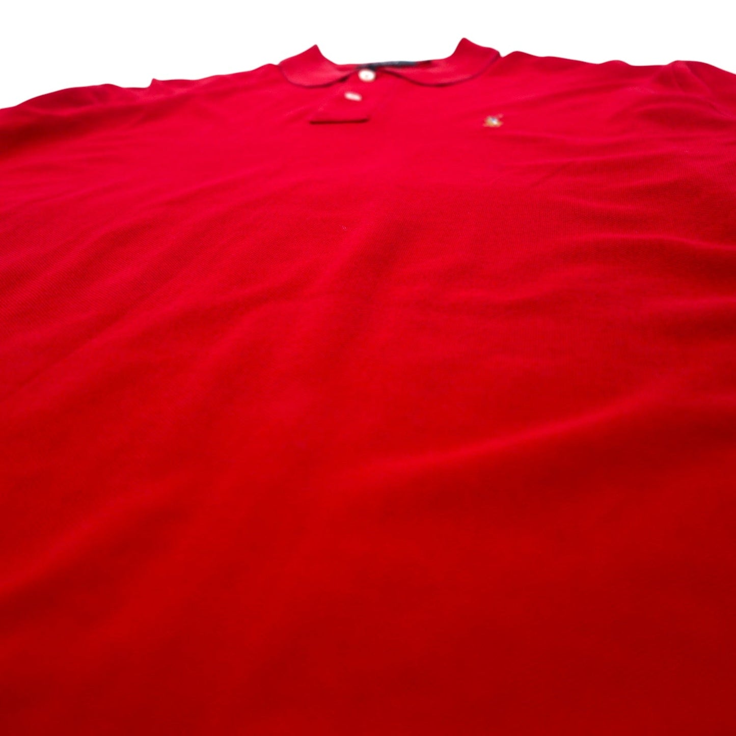 Polo by Ralph Lauren 90s Long Sleeve Polo Shirt, Size L, Red, Pima Cotton, Pique, Small Pony Embroidery, Made in Peru
