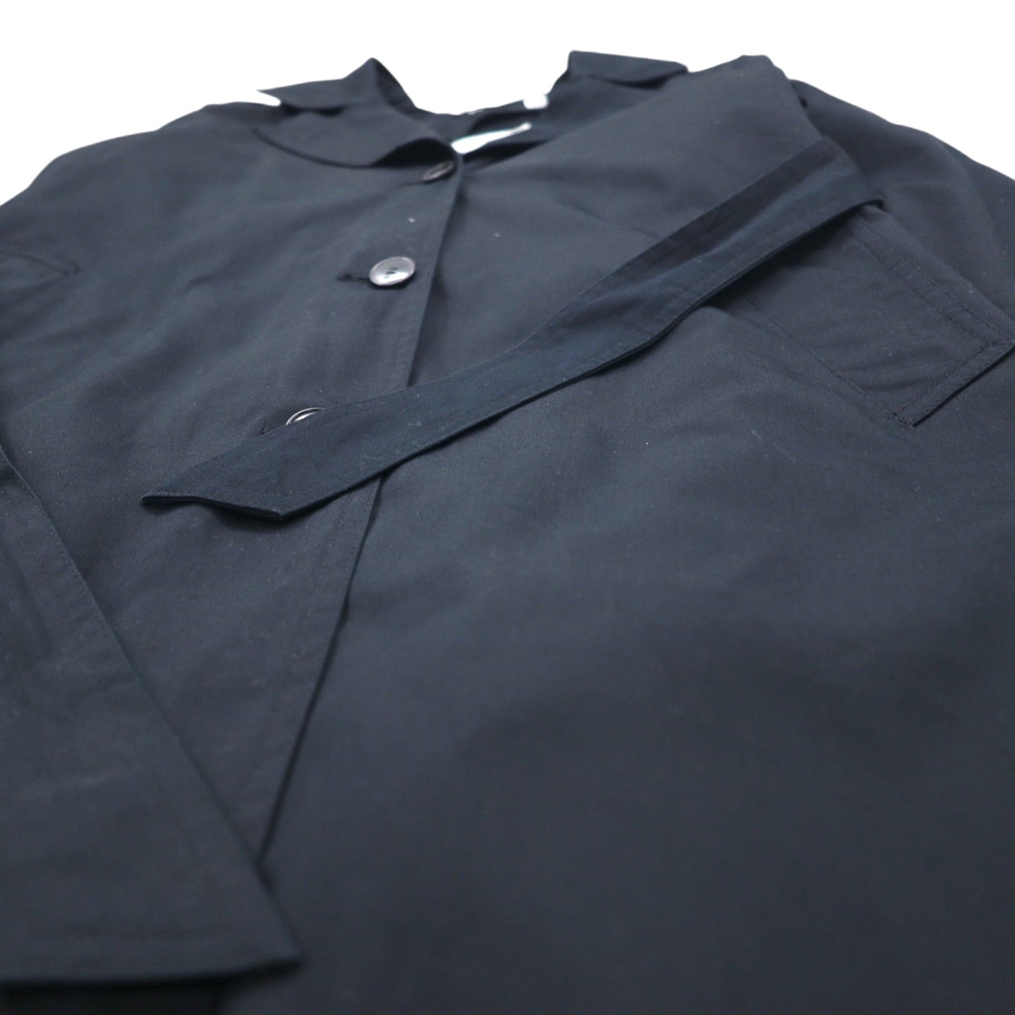 TOWNE BY LONDON FOG 90年代 フード着脱式 トレンチコート M ブラック ポリエステル コットン ライナー着脱式