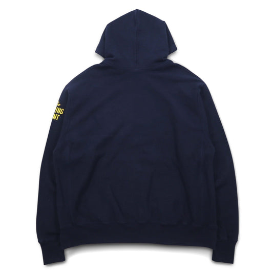 Champion リバースウィーブ REVERSE WEAVE プルオーバーパーカー 3XL ネイビー コットン 裏起毛 HOUSTON アーチロゴ 青単タグ 復刻 ホンジュラス製