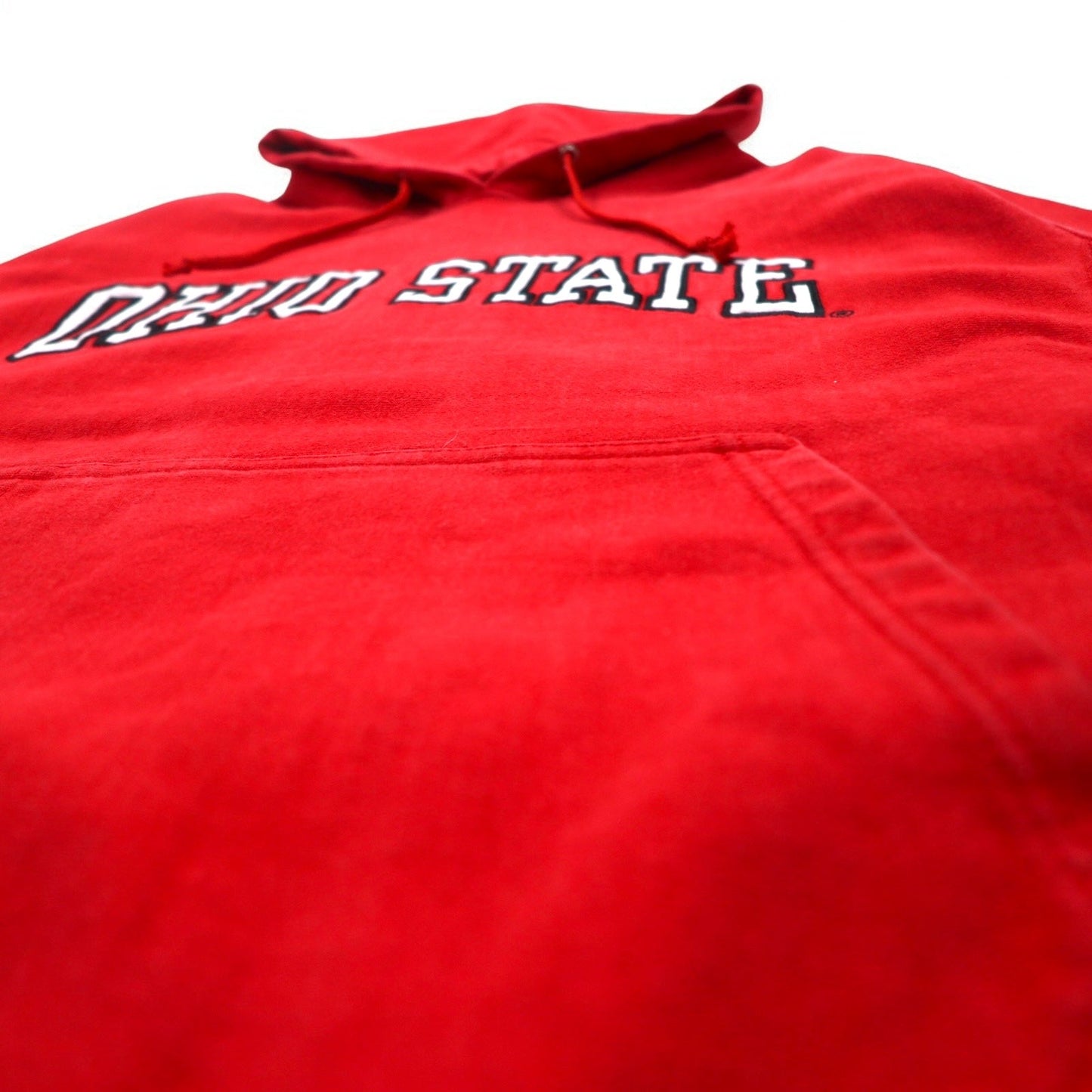 90年代 STEVE & BARRY'S リバースウィーブ プルオーバー パーカー L レッド カレッジ OHIO STATE アーチロゴ