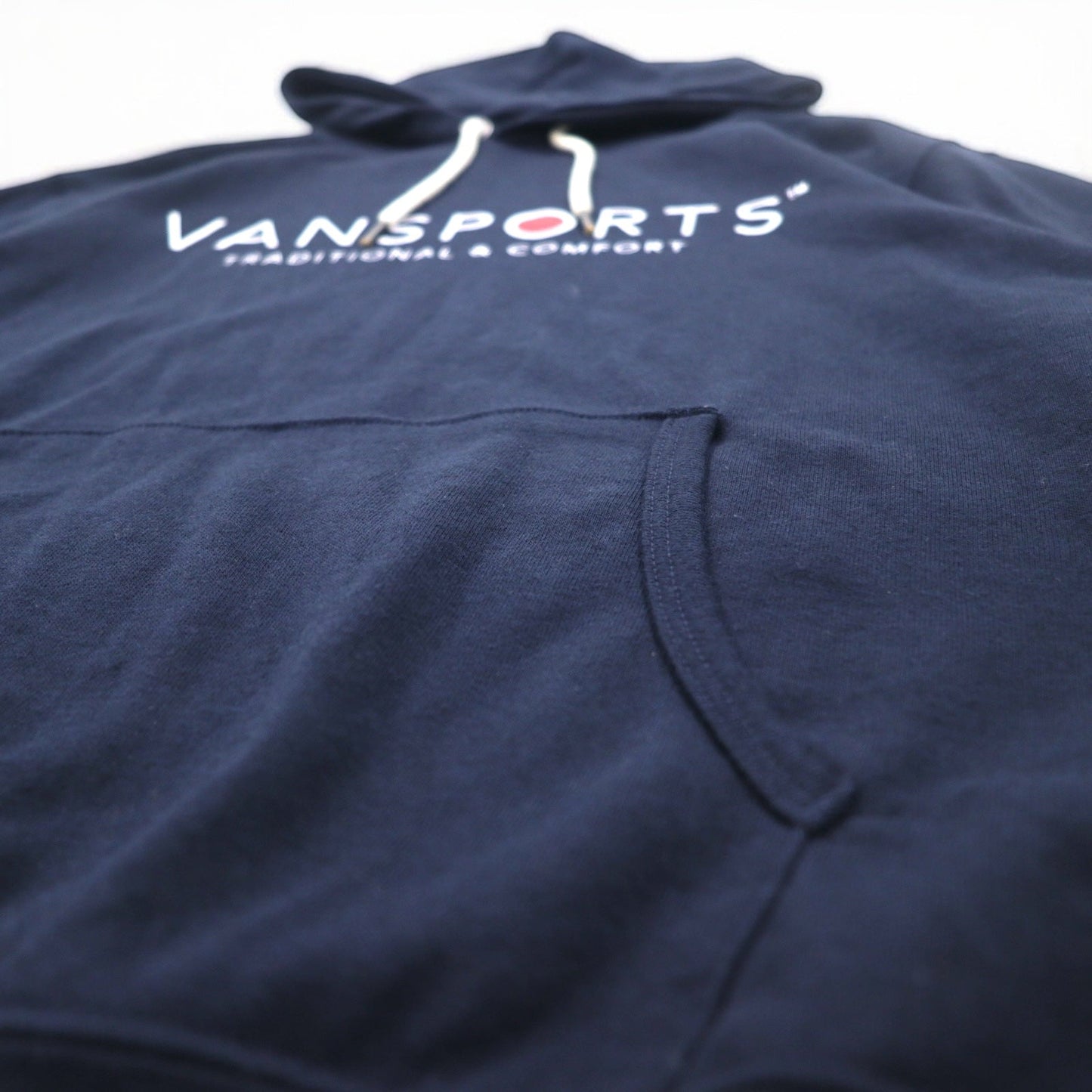 VAN SPORTS プルオーバー パーカー M ネイビー コットン ロゴプリント