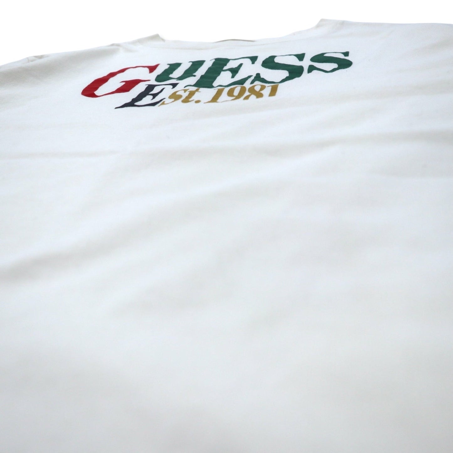 GUESS ORIGINALS ロゴプリント Tシャツ M クリーム コットン ストレッチ