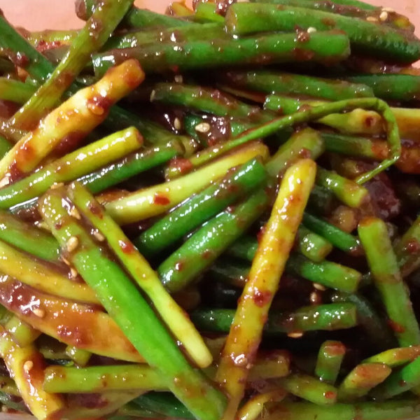 【自家製】茎ニンニクの辛味噌漬け 500g (マヌルジョン・にんにくの芽)