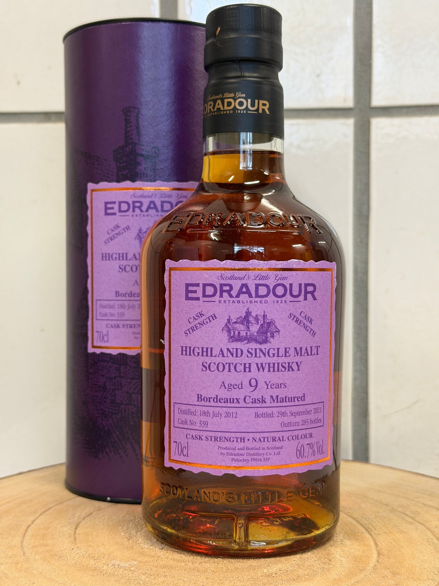 エドラダワー 9年 ボルドーカスク カスク#339 カスクストレングス Edradour 2012/2021 bordeaux cask matured cask #339 cask strength 60.7%