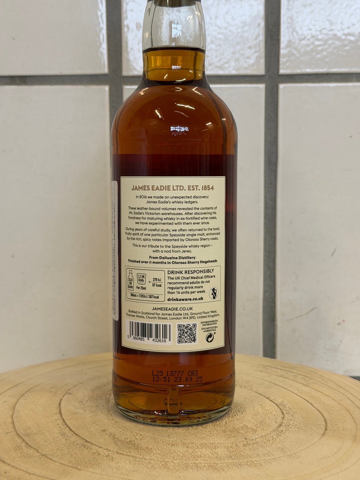 (ジェームズ イーディー) スペイサイド シングルモルト ダルユーイン 10年 シェリーカスク フィニッシュ Speyside Single Malt (Dailuaine) - 10 y.o. - Sherry Cask Finish - James Eadie