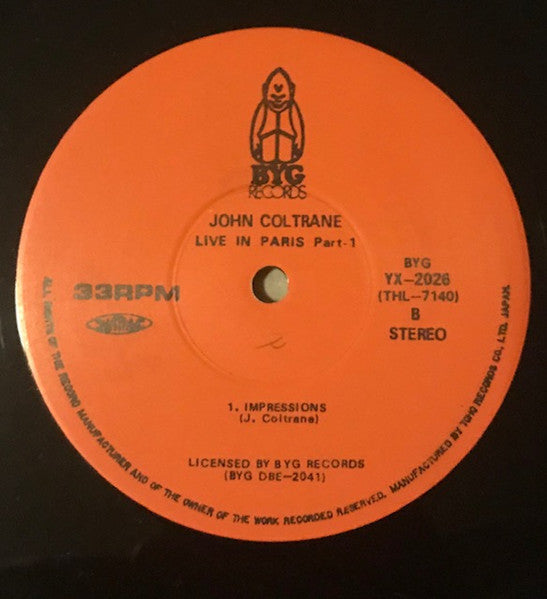 John Coltrane - Live In Paris Part 1 (Vinyl, LP, Album) Very Good Plus (VG+) / Very Good Plus (VG+)
