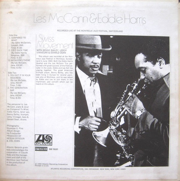 Les McCann - Swiss Movement (Vinyl, LP, Album, Stereo) Good Plus (G+) / Very Good (VG)