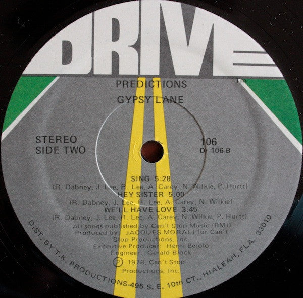 Gypsy Lane - Predictions (Vinyl, LP, Album) Very Good (VG) / Good (G)
