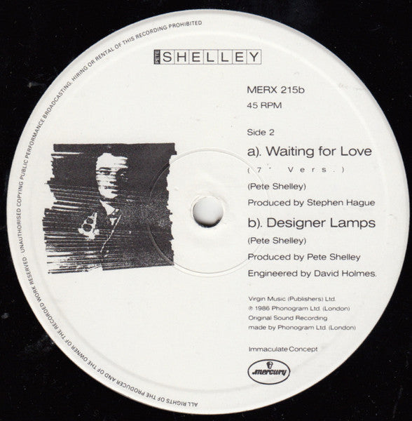 Pete Shelley - Waiting For Love (Vinyl, 12", 45 RPM) Very Good Plus (VG+) / Very Good Plus (VG+)