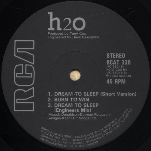 H2O (8) - I Dream To Sleep (Vinyl, 12", 45 RPM) Very Good Plus (VG+) / Very Good Plus (VG+)