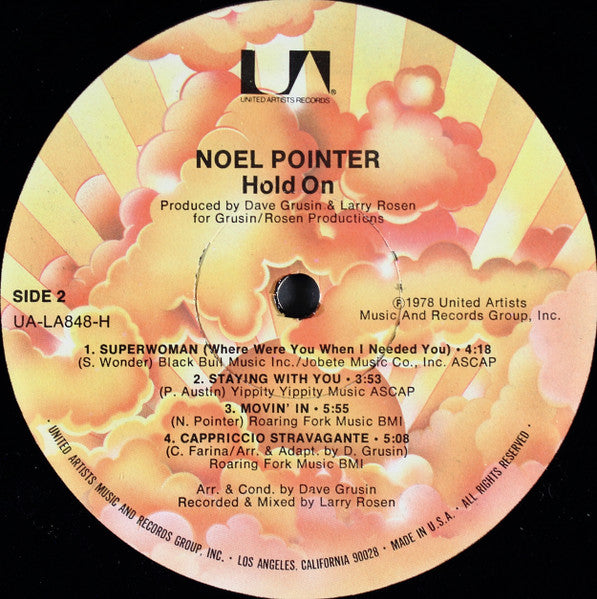Noel Pointer - Hold On (Vinyl, LP, Album, Stereo) Very Good Plus (VG+) / Very Good Plus (VG+)