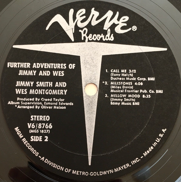 Jimmy Smith - Further Adventures Of Jimmy And Wes (Vinyl, LP, Album, Stereo) Good Plus (G+) / Very Good (VG)
