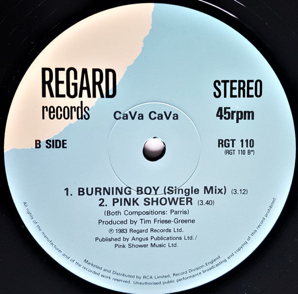 CaVa CaVa - Burning Boy (Vinyl, 12", 45 RPM, Stereo) Near Mint (NM or M-) / Very Good Plus (VG+)