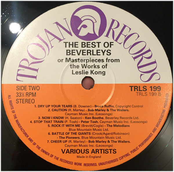 Various - The Best Of Beverley's Records (Or Masterpieces From The Works Of Leslie Kong) (Vinyl, LP, Compilation) Very Good (VG) / Very Good Plus (VG+)
