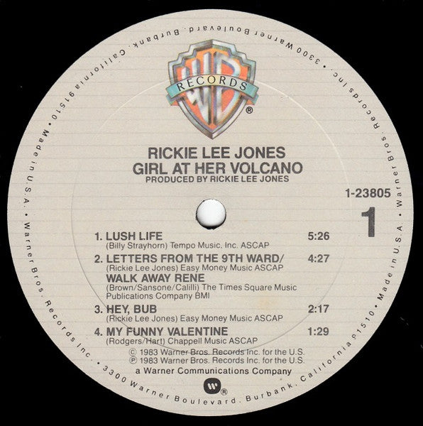 Rickie Lee Jones - Girl At Her Volcano (Vinyl, 10", Album, EP) Good Plus (G+) / Very Good (VG)