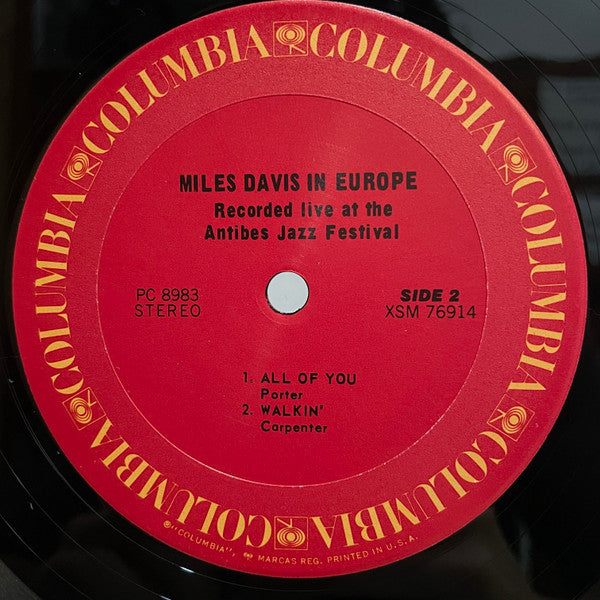 Miles Davis - Miles Davis In Europe (Vinyl, LP, Album, Stereo, Reis...