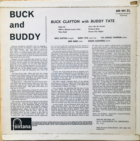 Buck Clayton - Buck And Buddy (Vinyl, LP, Album) Very Good Plus (VG+) / Very Good Plus (VG+)