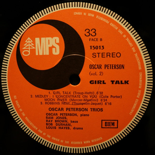 Oscar Peterson - Girl Talk (Vinyl, LP, Album, Stereo) Near Mint (NM or M-) / Very Good Plus (VG+)
