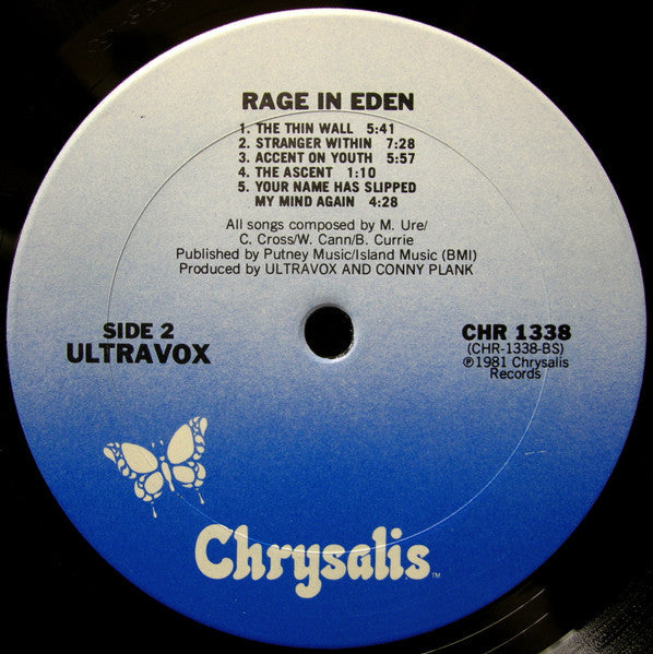 Ultravox - Rage In Eden (Vinyl, LP, Album) Good Plus (G+) / Very Good (VG)