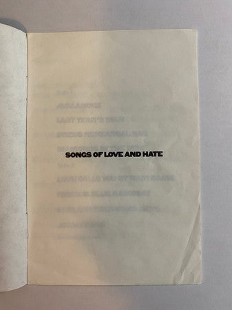 Leonard Cohen - Songs Of Love And Hate (Vinyl, LP, Album) Good Plus (G+) / Good Plus (G+)