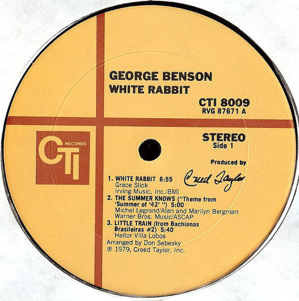 George Benson - White Rabbit (Vinyl, LP, Album, Reissue) Very Good (VG) / Very Good (VG)