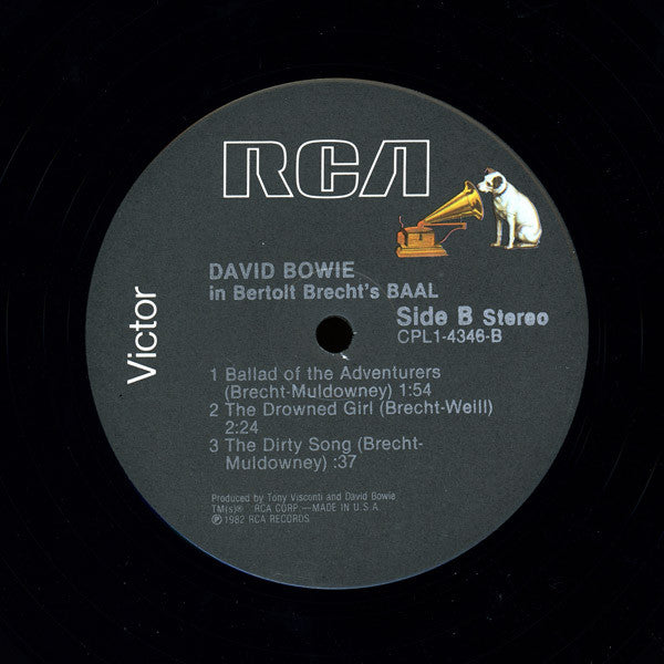 David Bowie - David Bowie In Bertolt Brecht's Baal (Vinyl, 12", 33 ⅓ RPM, EP) Very Good (VG) / Very Good Plus (VG+)