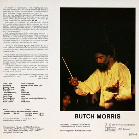 Butch Morris - Current Trends In Racism In Modern America (A Work In Progress) (Vinyl, LP, Album, Stereo) Near Mint (NM or M-) / Very Good Plus (VG+)