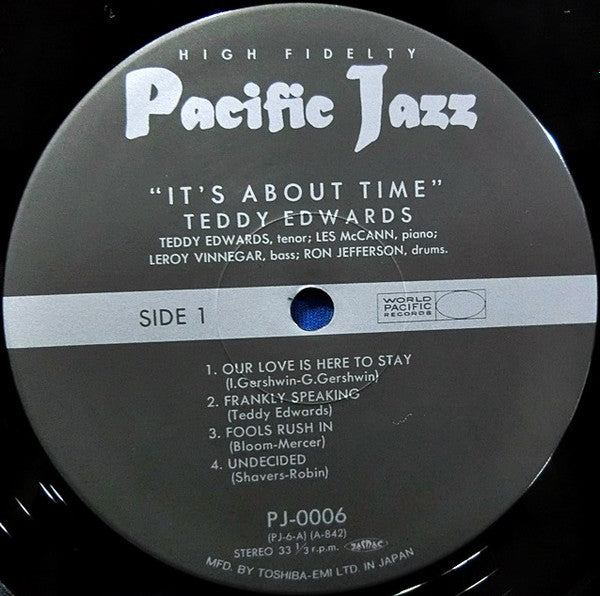 Teddy Edwards - It's About Time (Vinyl, LP, Album, Reissue, Stereo) Very Good Plus (VG+) / Very Good Plus (VG+)