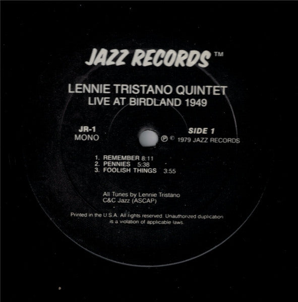 Lennie Tristano Quintet - Live At Birdland 1949 (Vinyl, LP, Album, ...