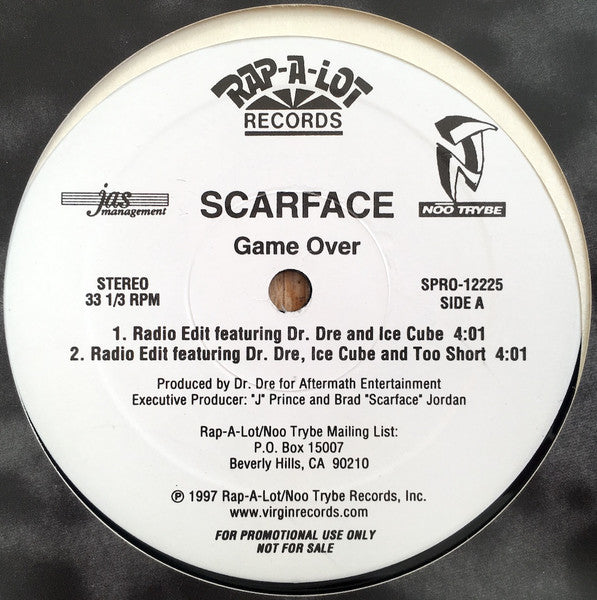 Scarface (3) - Game Over (Vinyl, 12", 33 ⅓ RPM, Promo, Stereo) Very Good Plus (VG+) / Very Good Plus (VG+)