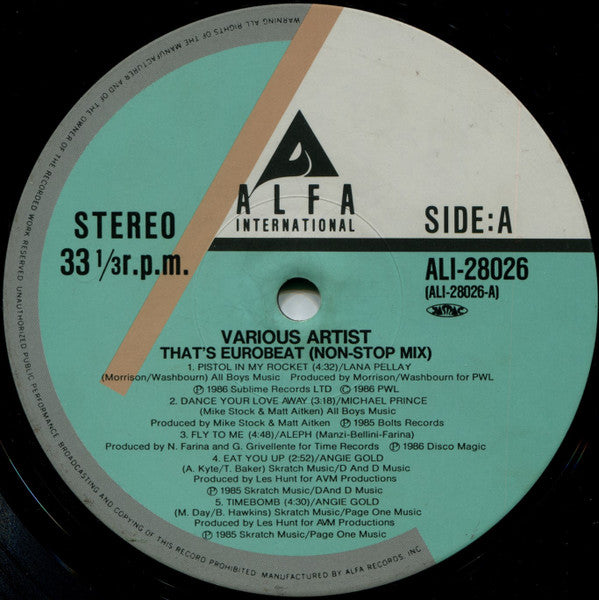 Various - That's Eurobeat Non-Stop Mix (Vinyl, LP, Compilation, Mixed) Very Good (VG) / Very Good (VG)