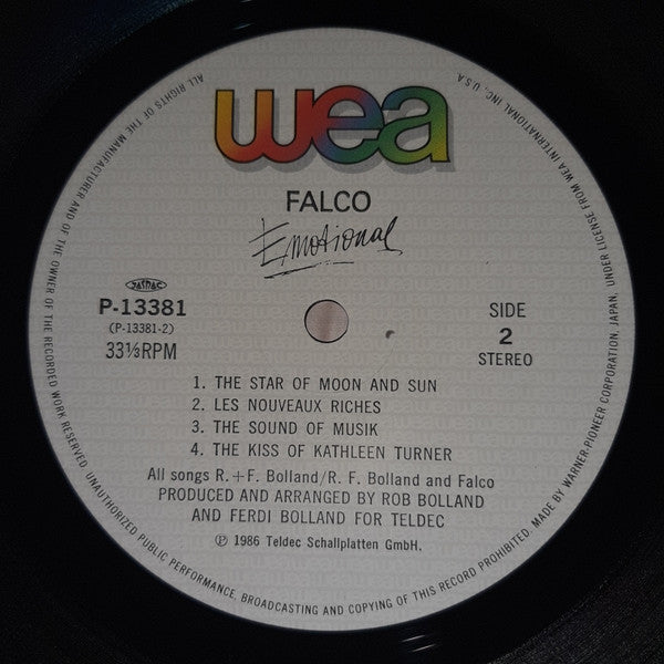 Falco - Emotional (Vinyl, LP, Album) Very Good (VG) / Good Plus (G+)