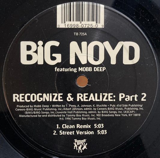 Big Noyd - Recognize & Realize: Part 2 (Vinyl, 12") Very Good Plus (VG+) / Very Good (VG)