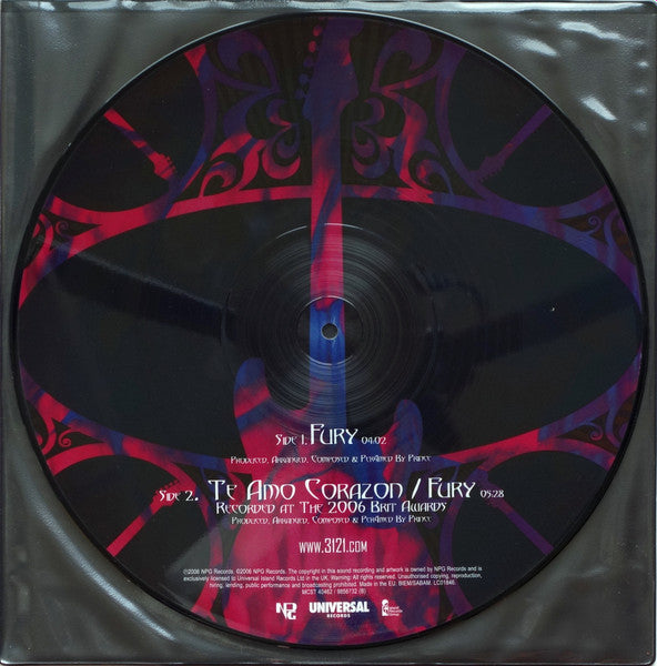Prince - Fury (Vinyl, 12", 33 ⅓ RPM, Picture Disc) Very Good (VG) / Very Good (VG)