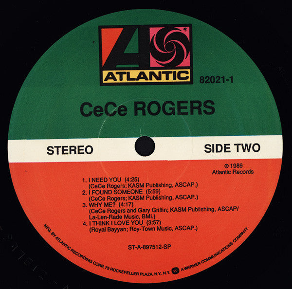 Ce Ce Rogers - CeCe Rogers (Vinyl, LP, Album) Very Good (VG) / Good Plus (G+)