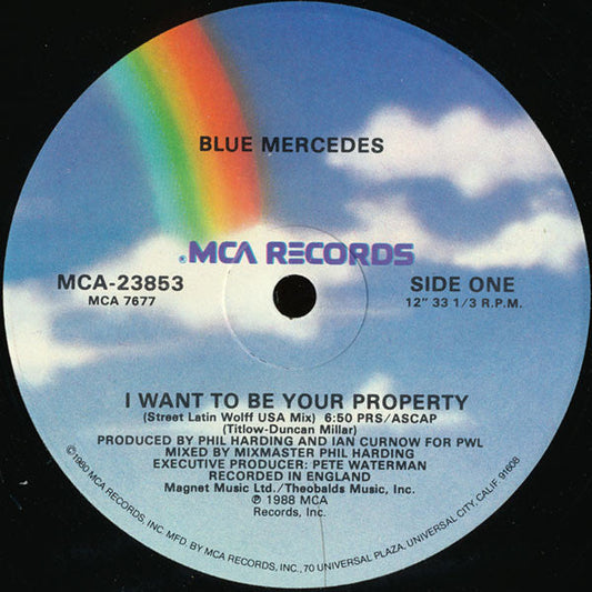 Blue Mercedes - I Want To Be Your Property (Vinyl, 12", Single) Good Plus (G+) / Very Good (VG)