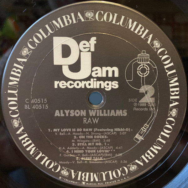 Alyson Williams - Raw (Vinyl, LP, Album) Very Good (VG) / Good Plus (G+)