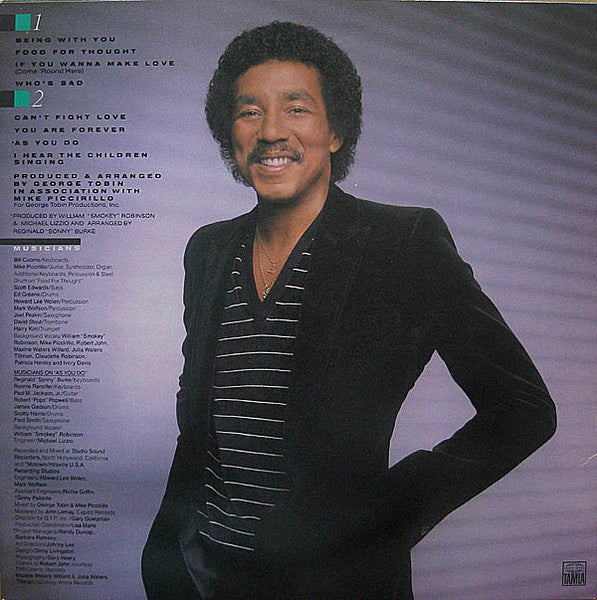 Smokey Robinson - Being With You (Vinyl, LP, Album, Stereo) Very Good (VG) / Good Plus (G+)