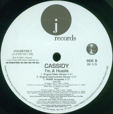 Cassidy (3) - I'm A Hustla (Remix) (Vinyl, 12", Promo) Very Good (VG) / Good Plus (G+)