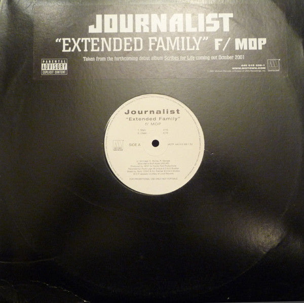 Journalist - Extended Family (Vinyl, 12", Promo, 33 ⅓ RPM) Very Good Plus (VG+) / Very Good Plus (VG+)