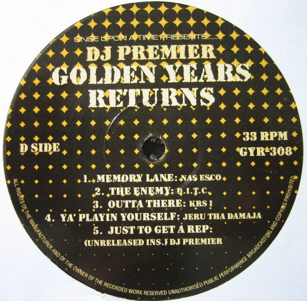 DJ Premier - Golden Years Returns (2xVinyl, LP, Compilation, Unofficial Release) Good Plus (G+) / Very Good (VG)