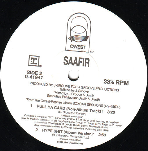 Saafir - Just Riden' (Vinyl, 12", 33 ⅓ RPM) Good Plus (G+) / Good Plus (G+)