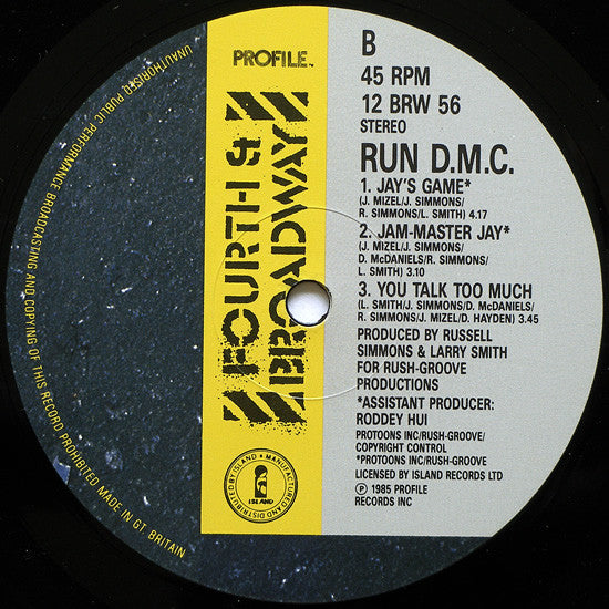 Run-DMC - King Of Rock (Vinyl, 12", 45 RPM, Reissue, Stereo) Very Good (VG) / Very Good Plus (VG+)