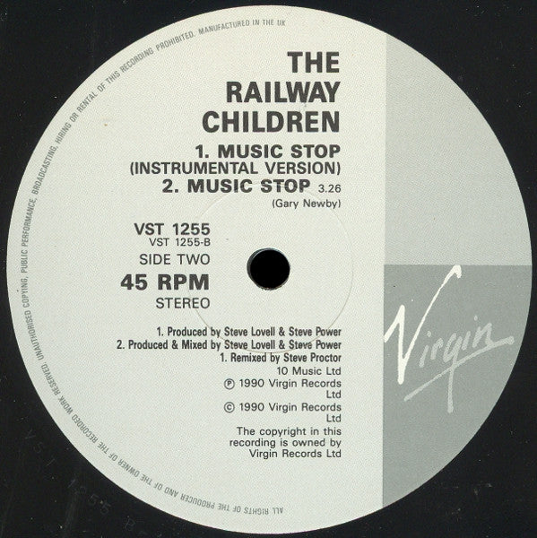 The Railway Children - Music Stop (Vinyl, 12", 45 RPM, Single) Very Good (VG) / Very Good (VG)