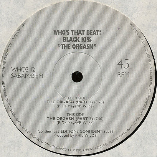Black Kiss - The Orgasm (Vinyl, 12", 45 RPM) Very Good (VG) / Very Good Plus (VG+)