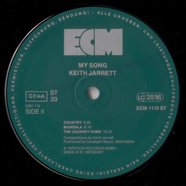 Keith Jarrett - My Song (Vinyl, LP, Album, Stereo) Very Good (VG) / Good Plus (G+)