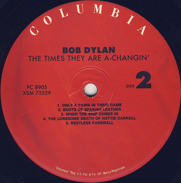 Bob Dylan - The Times They Are A-Changin' (Vinyl, LP, Album, Reissue, Stereo) Very Good (VG) / Very Good Plus (VG+)
