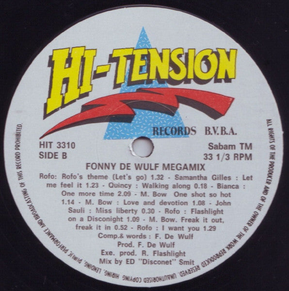 Various - Fonny De Wulf Megamix (Vinyl, 12", 33 ⅓ RPM, Mixed) Good Plus (G+) / Good Plus (G+)